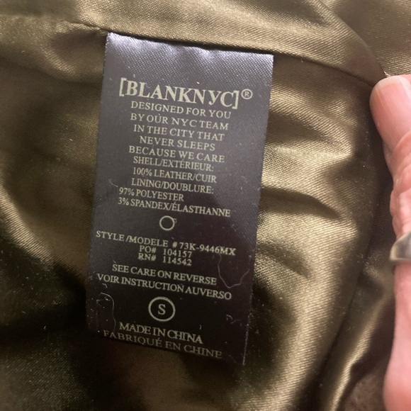 BlankNYC Olive Genuine Suede Leather Cropped Motorcycle Jacket Small - Picture 7 of 12